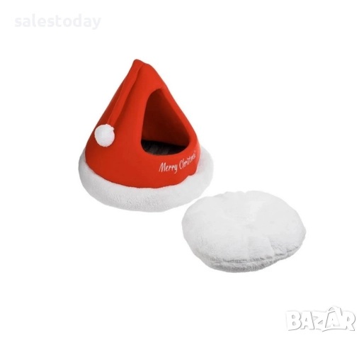 Легло за домашен любимец, форма на Коледна шапка, снимка 2 - Други стоки за животни - 52571009