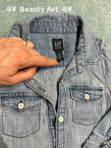 Дънки с дънкова риза GAP, 86 размер, снимка 3 - Бебешки дънки - 44708715