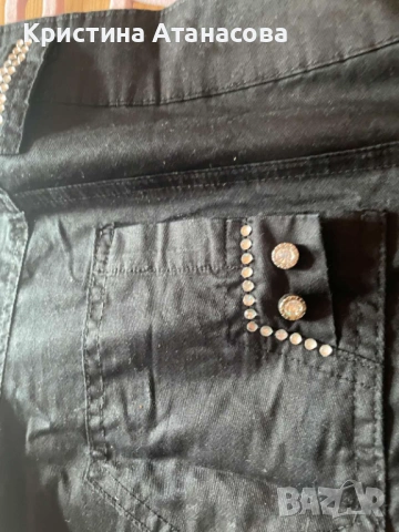 Къси гащи – черни с камъчета и капси, снимка 3 - Къси панталони и бермуди - 53728294