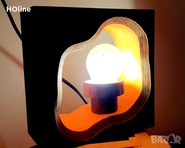 Страхотна дизайнерска дървена лампа, снимка 2 - Настолни лампи - 36015813