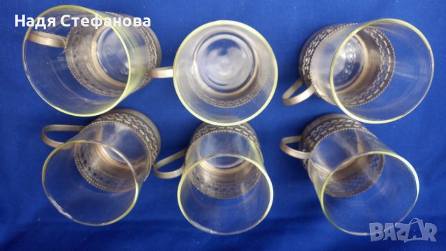 Руски тънкостенни стъклени топлоустойчиви чаши и подстакани за чай , снимка 4 - Чаши - 41720622