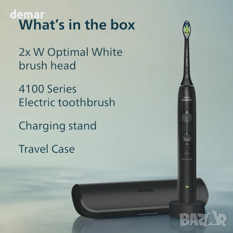 Електрическа четка за зъби Philips Sonicare серия 4000,черна,HX4044/52, снимка 9 - Други - 53706191