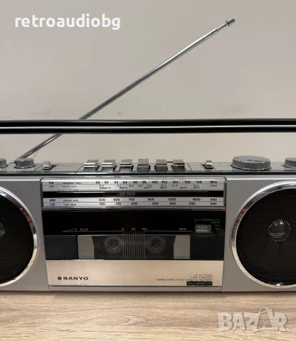 🔈Ретро мини радиокасетофон Sanyo M7130L - Boombox - профилактиран🔈, снимка 4 - Радиокасетофони, транзистори - 56034862