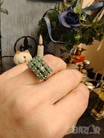 Сребърен лот с натурални смарагди , снимка 4 - Бижутерийни комплекти - 49496891