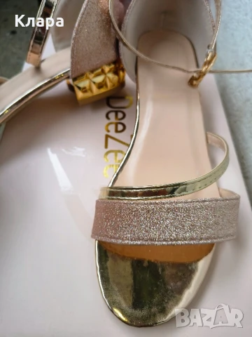 Нови сандали с нисък ток, снимка 4 - Дамски елегантни обувки - 51274030