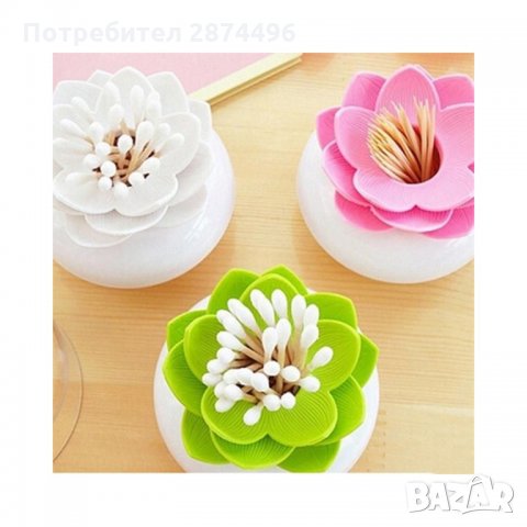 1954 Поставка за памучни тампони или клечки за зъби - Лотус, снимка 4 - Други стоки за дома - 35761156