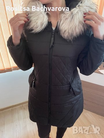 Черно шушляково яке, размер Л, снимка 2 - Якета - 38896048