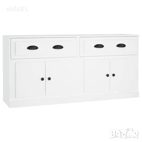 vidaXL Сайдборди, 2 бр, бели, инженерно дърво