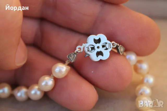 Огърлица с естествени перли и сребърна закопчалка, снимка 11 - Колиета, медальони, синджири - 48882666