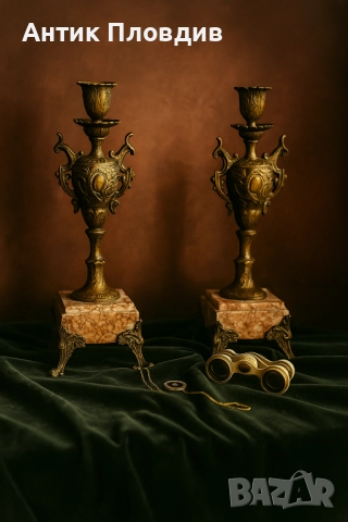 Антикварни свещници от XIX век, снимка 12 - Антикварни и старинни предмети - 49312480