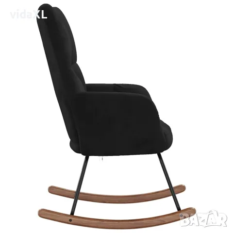vidaXL Люлеещ стол, черен, кадифе, снимка 5 - Столове - 56146962