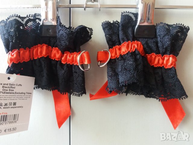 Еротичини дантелени белезници с панделки и метални халки Ann Summers, снимка 3 - Други - 40955446