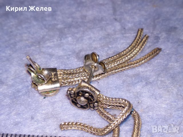 СТИЛНО РЕТРО ОРНАМЕНТИРАНИ АР НУВО СРЕБЪРНИ ОБЕЦИ СРЕБРО 925 МАЙСТОРСКА БИЖУТЕРСКА ИЗРАБОТКА 30782, снимка 13 - Обеци - 40552650