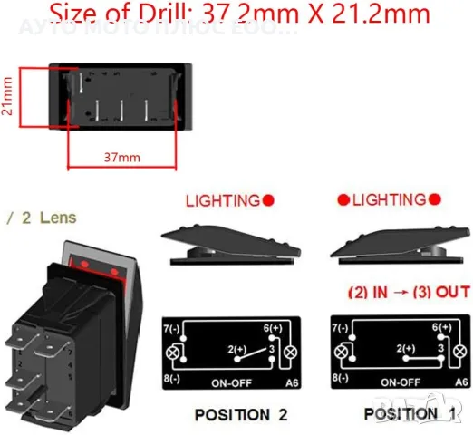 Превключвател за Вграждане в Табло с LED светлинен индикатор., снимка 4 - Аксесоари и консумативи - 48453810