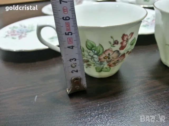 Стар български костен порцелан Бононя чашки за кафе , снимка 5 - Антикварни и старинни предмети - 48683881