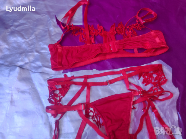 Дантелено бельо в страстно червено , снимка 7 - Подаръци за мъже - 36232103