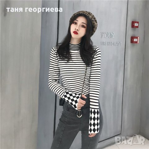 дамски раиран пуловер, снимка 2 - Блузи с дълъг ръкав и пуловери - 34613858