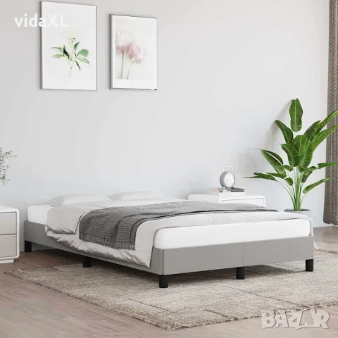 vidaXL Рамка за легло без матрак, светлосива, 120x200 см, плат, снимка 2 - Спални и легла - 56147225