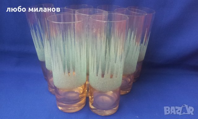Чаши за безалкохолно, калиево стъкло, посипка и оцветяване, снимка 1 - Чаши - 34297471