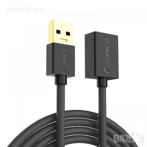Кабел USB3.0 Мъжко към Женско 1.5m Черен Orico U3-MAA01-15-BK-BP Cable USB - USB M/F, снимка 1 - Кабели и адаптери - 34333427