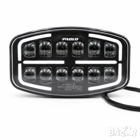 LED халоген 75W 12-24V с бяла и Amber контурна светлина, снимка 2 - Аксесоари и консумативи - 55871010