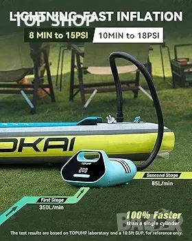 TOPUMP 7800 mAh SUP помпа Електрическа батерия TPS300, 20 PSI, снимка 5 - Друга електроника - 48738738