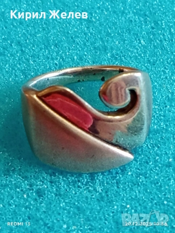 СРЕБЪРЕН ПРЪСТЕН с АБСТРАКТЕН ДИЗАЙН АРТ ДИЗАЙНЕРСКО БИЖУ МАЙСТОРСКА ИЗРАБОТКА 26560, снимка 3 - Пръстени - 52855519