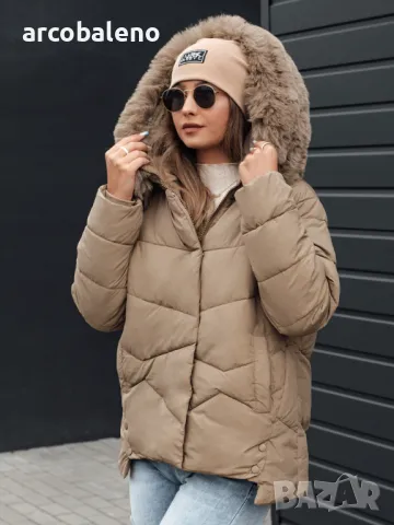 FIXMIX Дамско ватирано зимно яке с качулка, 3цвята , снимка 10 - Якета - 48525592