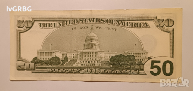 50 долара САЩ 1996 Банкнота от САЩ Америка СТАРИЯТ ВАРИАНТ ,, ГОЛЯМА ГЛАВА", снимка 3 - Нумизматика и бонистика - 44519549