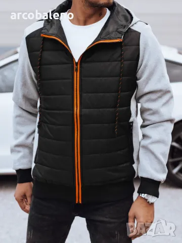 Мъжко преходно ватирано яке с качулка, 2цвята , снимка 2 - Якета - 47466742