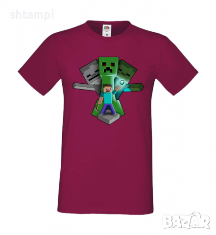 Мъжка тениска Steve Football , майнкрафт,Minecraft,Игра,Забавление,подарък,Изненада,Рожден Ден., снимка 5 - Тениски - 36497205