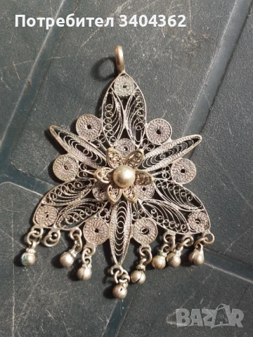 Красив накит висулка филигран, снимка 2 - Антикварни и старинни предмети - 50918586