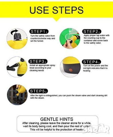 Портативна парочистачка със сменяеми накрайници TV280, снимка 8 - Други стоки за дома - 52056267