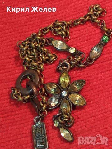 PILGRIM - МАРКОВО ФЛОРАЛНО БУТИКОВО КОЛИЕ МЕСИНГ и ФАСЕТИРАНИ КРИСТАЛИ 31425, снимка 4 - Колиета, медальони, синджири - 38056230