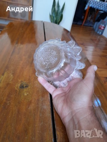 Стара стъклена купа #5, снимка 4 - Антикварни и старинни предмети - 34092994