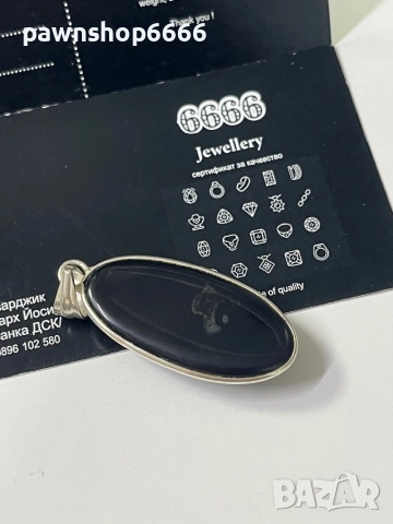 Висулка с Хематит и сребърен обков 925 / сребърна висулка /, снимка 5 - Колиета, медальони, синджири - 52707806