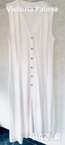 Дълга рокля с цепки, лакостена материя, снимка 7 - Рокли - 41327538