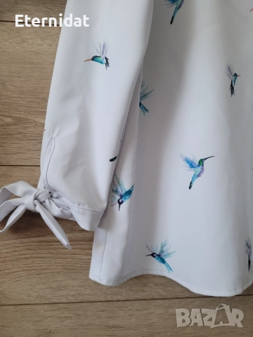 Елегантна блуза с колибри , снимка 3 - Блузи с дълъг ръкав и пуловери - 51795846