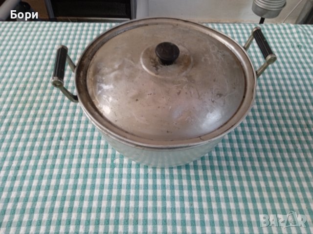 Стара алуминиева тава с капак / 1, снимка 2 - Съдове за готвене - 41435513