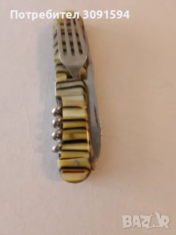 Старо   колекционерско туристическо ножче многоцветен седеф- 9 см във перфектно състояние , снимка 10 - Ножове - 50127150