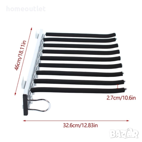 ПРОМОЦИЯ Закачалка / органайзер за панталони SINGLE SIDE SHEST TROUSERS RACK 944-KJ-Y, снимка 6 - Закачалки - 52838860