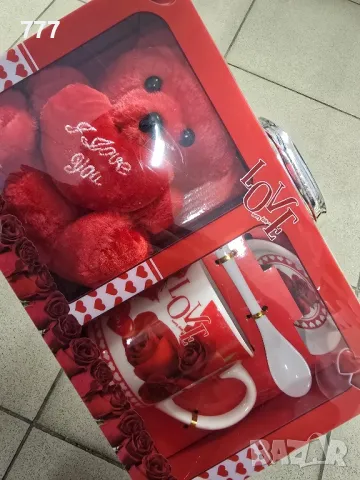 коледен комплект чаша с мече