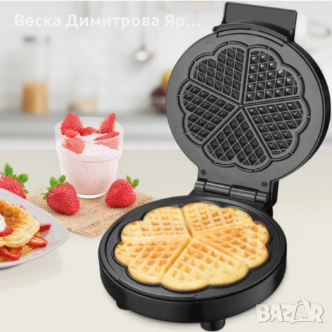 Гофретник с терморегулатор и незалепващи плочи – перфектни гофрети всеки път, снимка 4 - Гофретници - 52574057