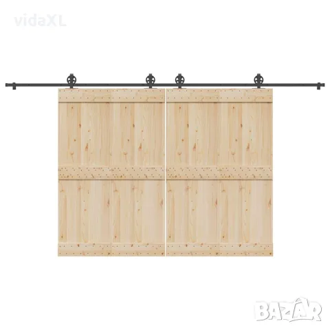 vidaXL Комплект механизъм за плъзгаща врата, 400 см, стомана, черен, снимка 2 - Железария - 56146970