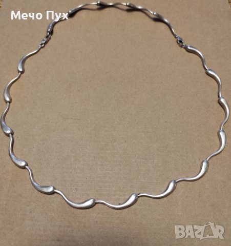 Сребърно двойно колие (187), снимка 2 - Колиета, медальони, синджири - 42392267