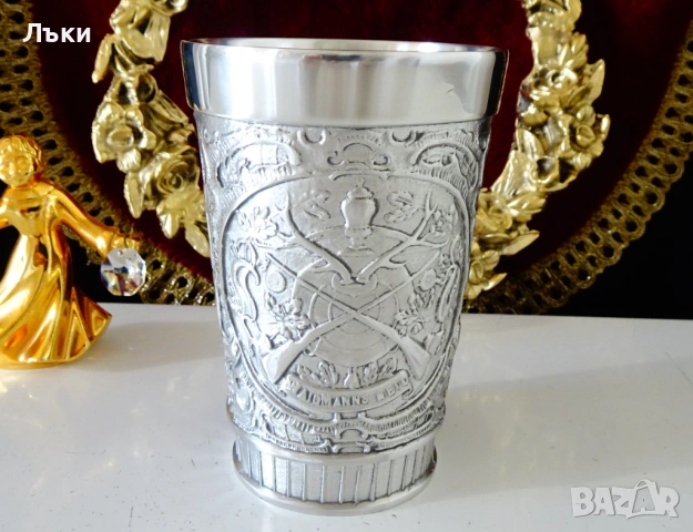 Калаена чаша,халба,конник,ангел,ловен герб. , снимка 4 - Антикварни и старинни предмети - 53343839