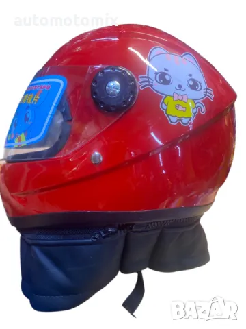 Детска каска за мотор, Каска за дете 6-10години,Червена - 124, снимка 4 - Аксесоари и консумативи - 50409172