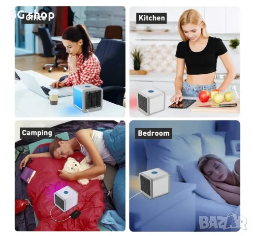 Мини преносим климатик, охлаждане на въздуха с LED светлина и USB, снимка 8 - Друга електроника - 50309426