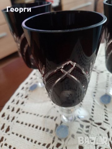 Червен кристал чаши, снимка 5 - Чаши - 39958290