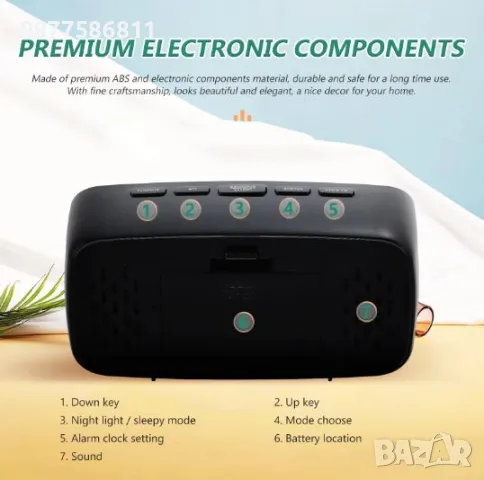 ПОСТОЯННО СВЕТЕЩ LED ЧАСОВНИK С ГОЛЕМИ ЦИФРИ НА ТОК ИЛИ БАТЕРИИ, ТЕРМОМЕТЪР. ЛЕД СВЕТЕЩИ ЧАСОВНИЦИ+, снимка 8 - Други - 49865829